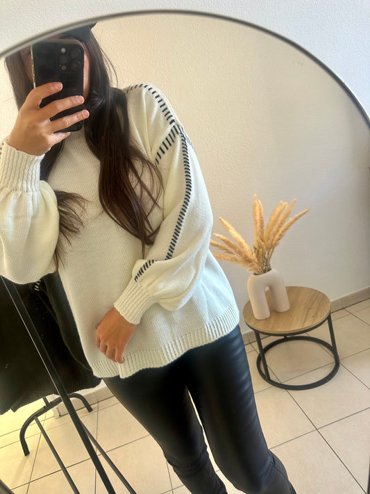 Pull couture blanc