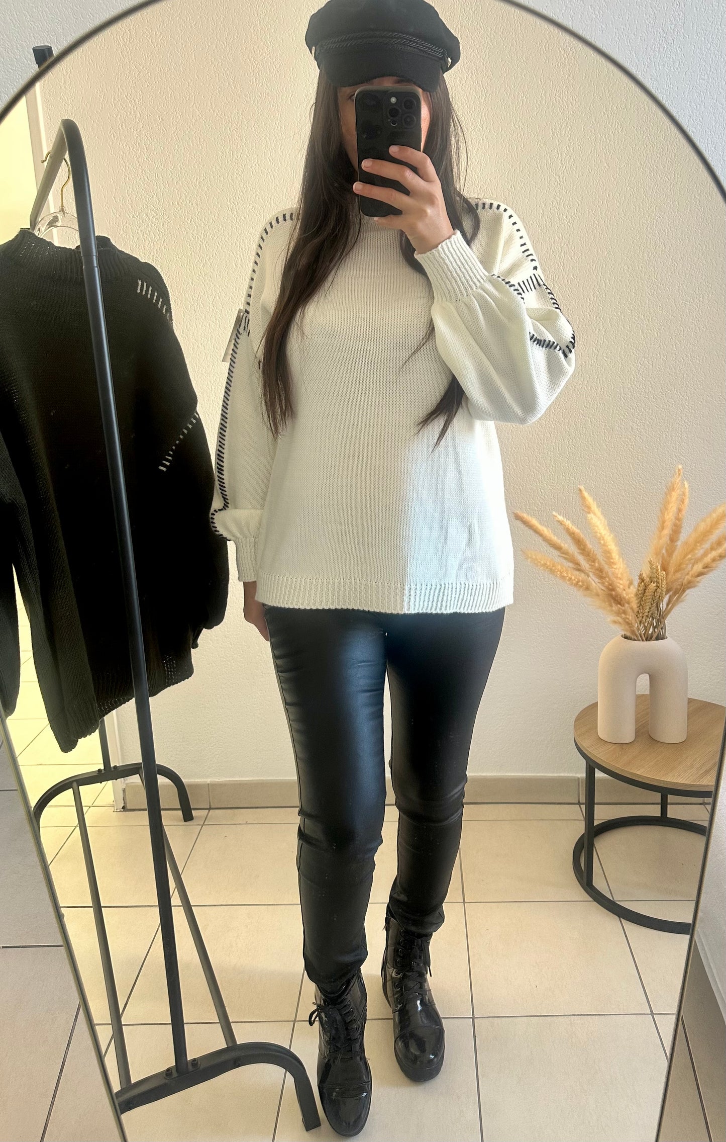 Pull couture blanc