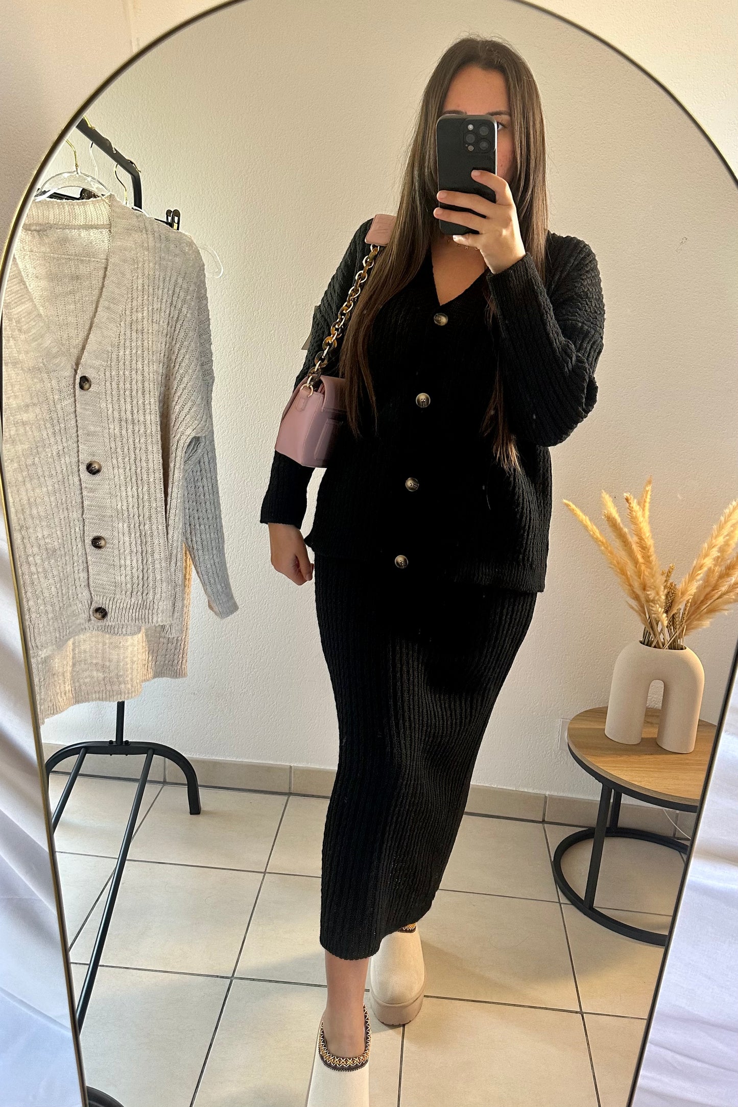 Ensemble gilet et jupe noir