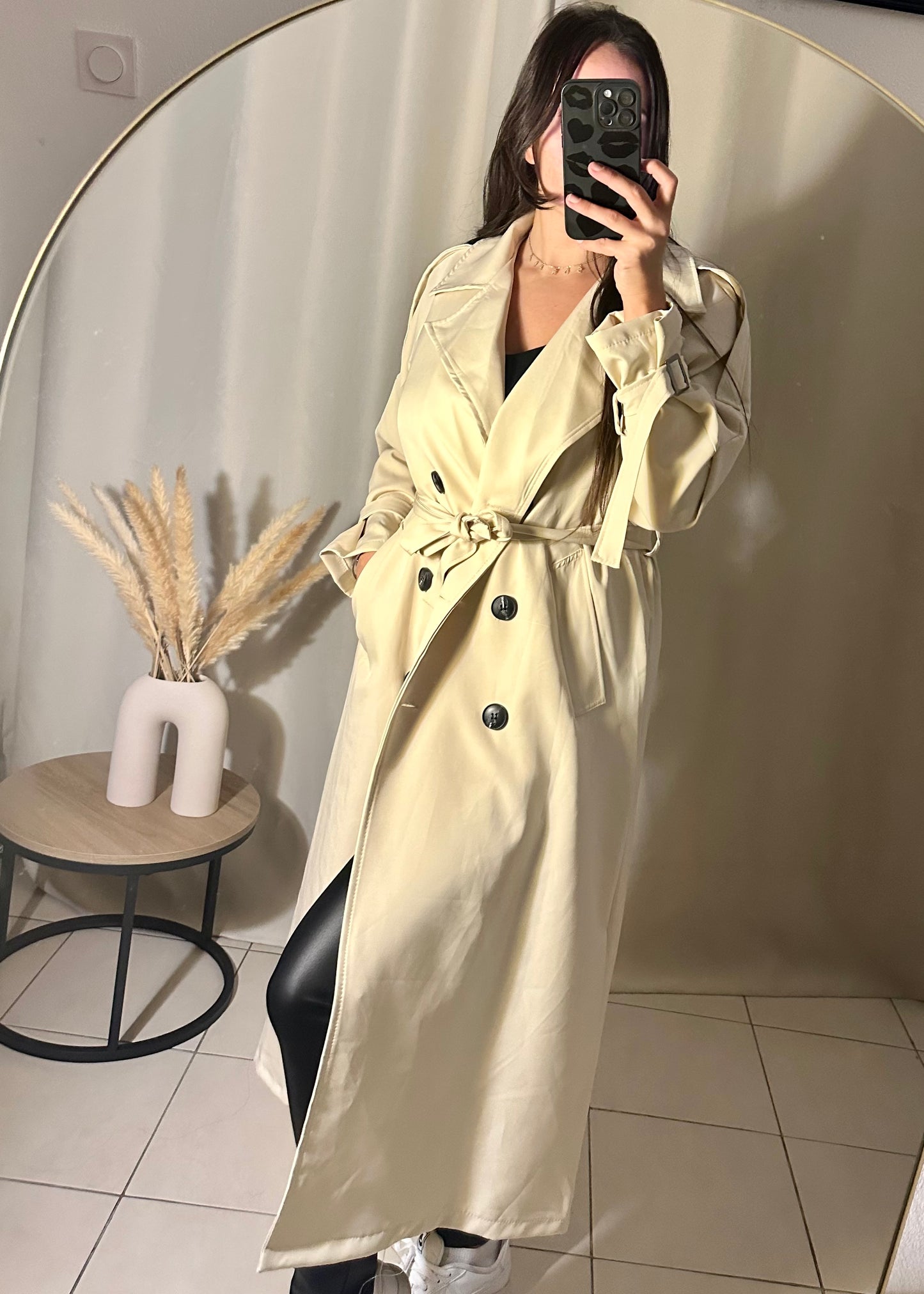 Trench long Adria beige