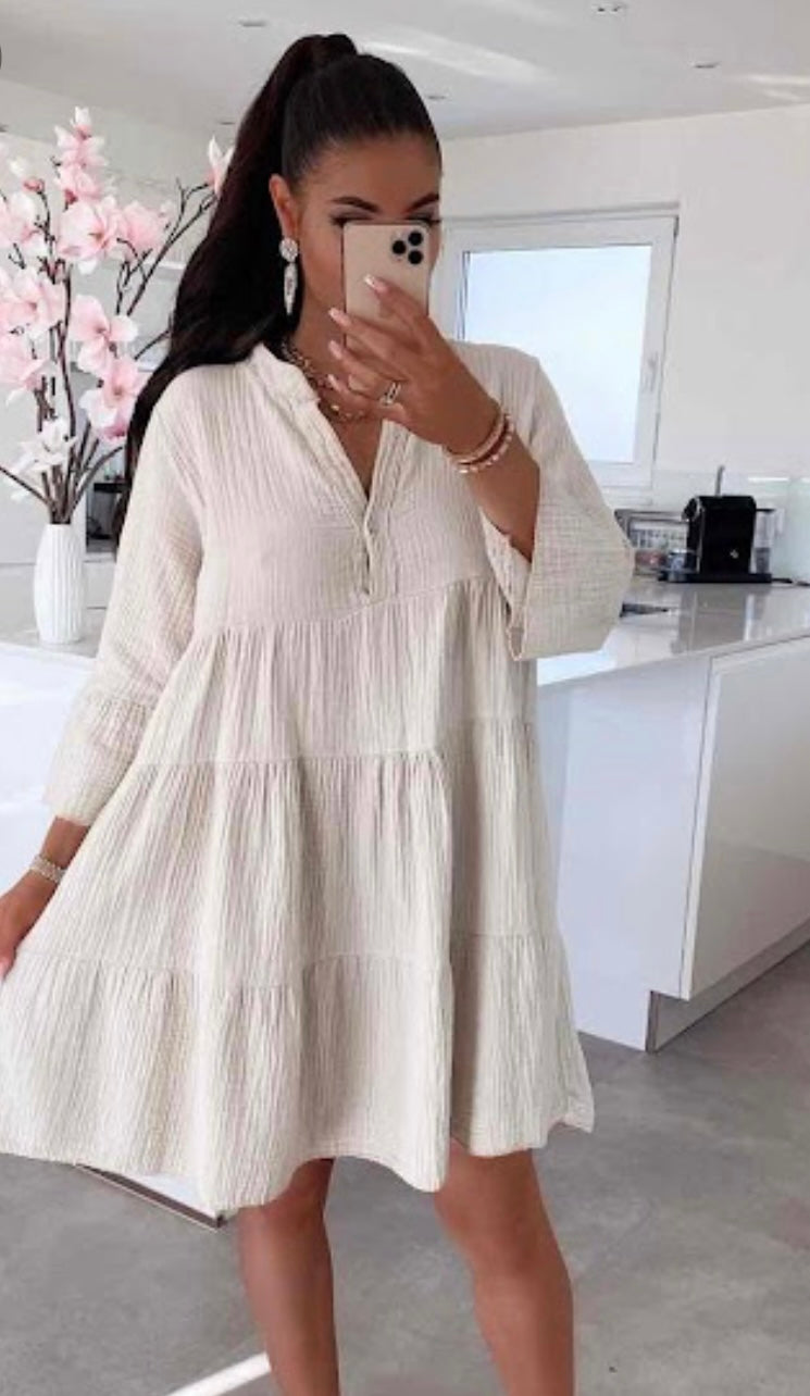 Robe en gaze de coton Beige