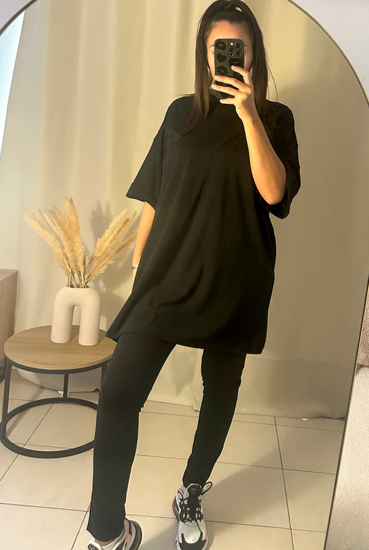 Ensemble teeshirt long + legging noir