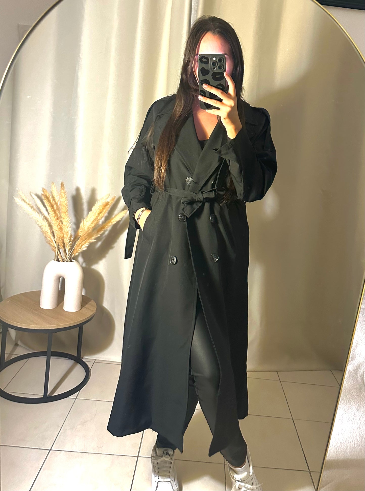 Trench long Adria noir